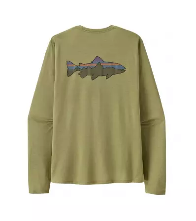 Patagonia Long-Sleeved Capilene Cool Sun Shirt - Fitz Roy Trout 40+ UPF M's
